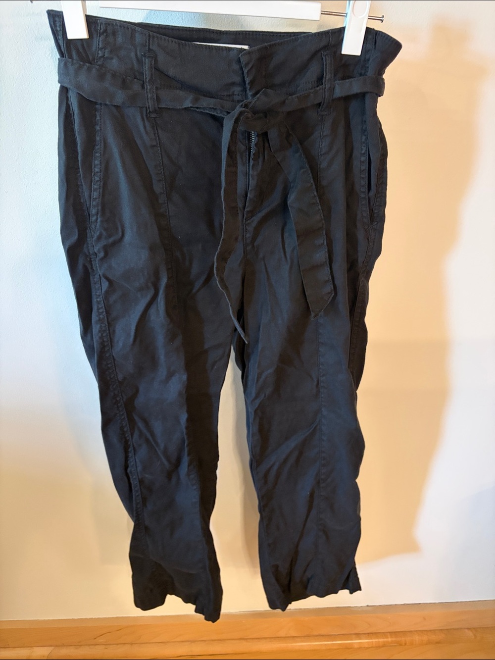 Level 99 Black Tie-Waist Chinos